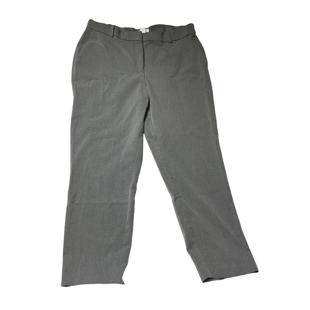 H&M Womens Gray‎ Dress Pants Career Office Flat Front Stretch Size 16 business